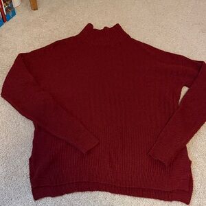 Time and Tru Women's Burgundy Turtleneck Sweater